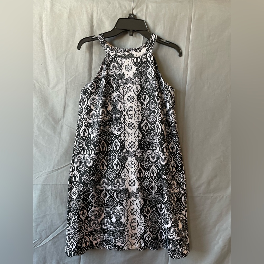 girls floral print black and white